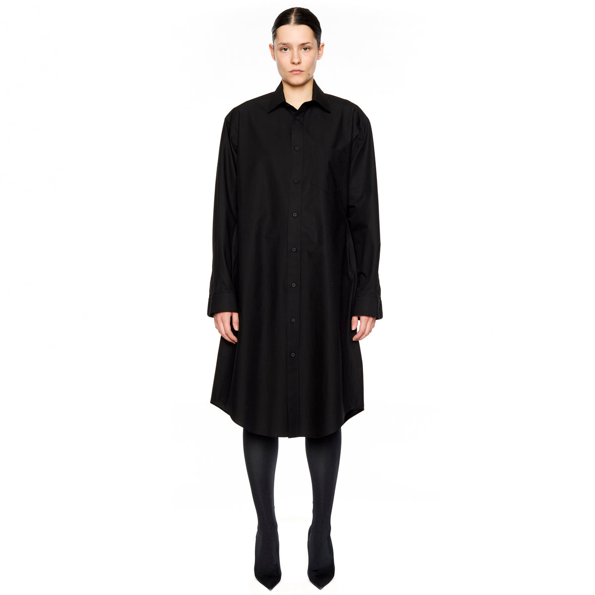 Hourglass Shirt Dress - Black
