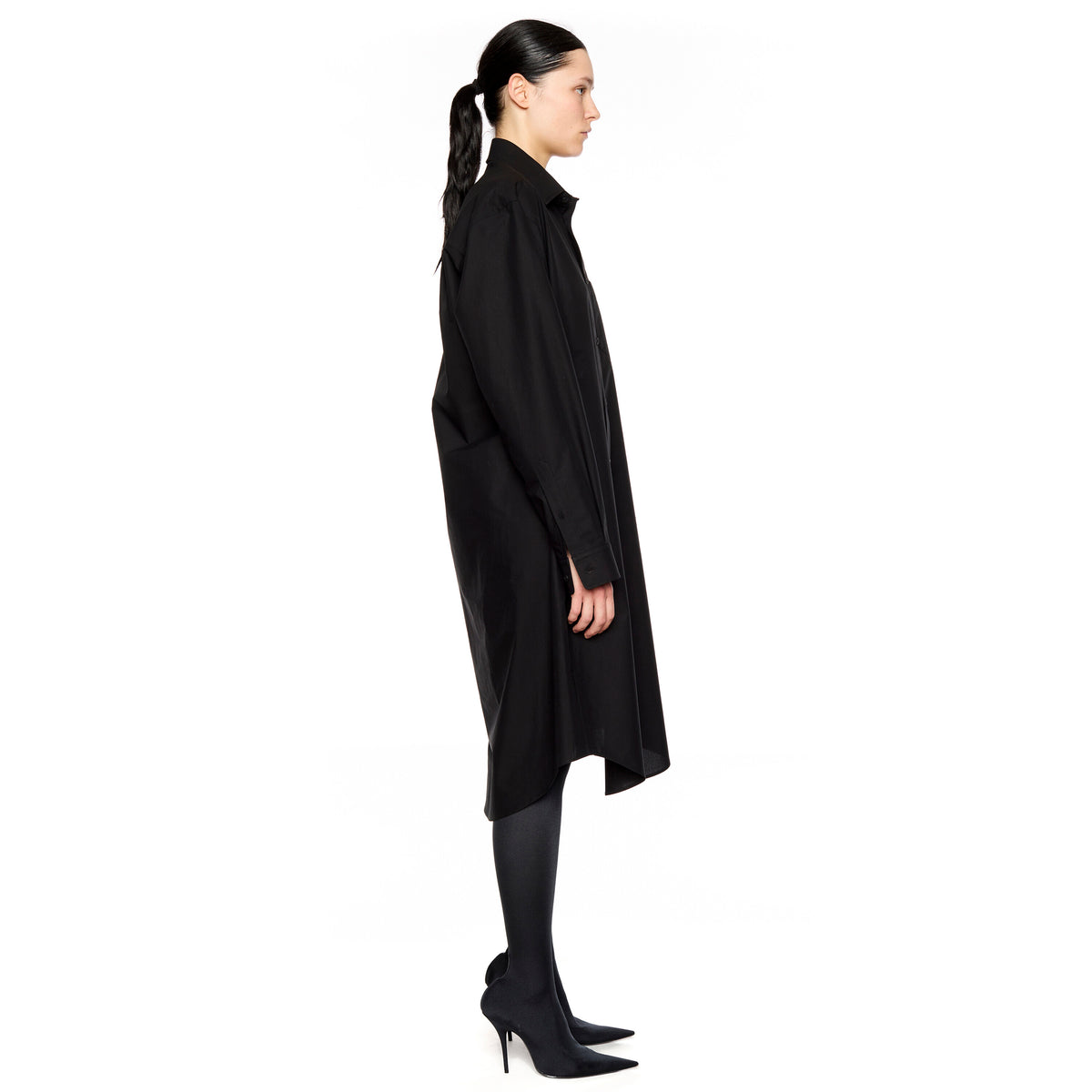 Hourglass Shirt Dress - Black