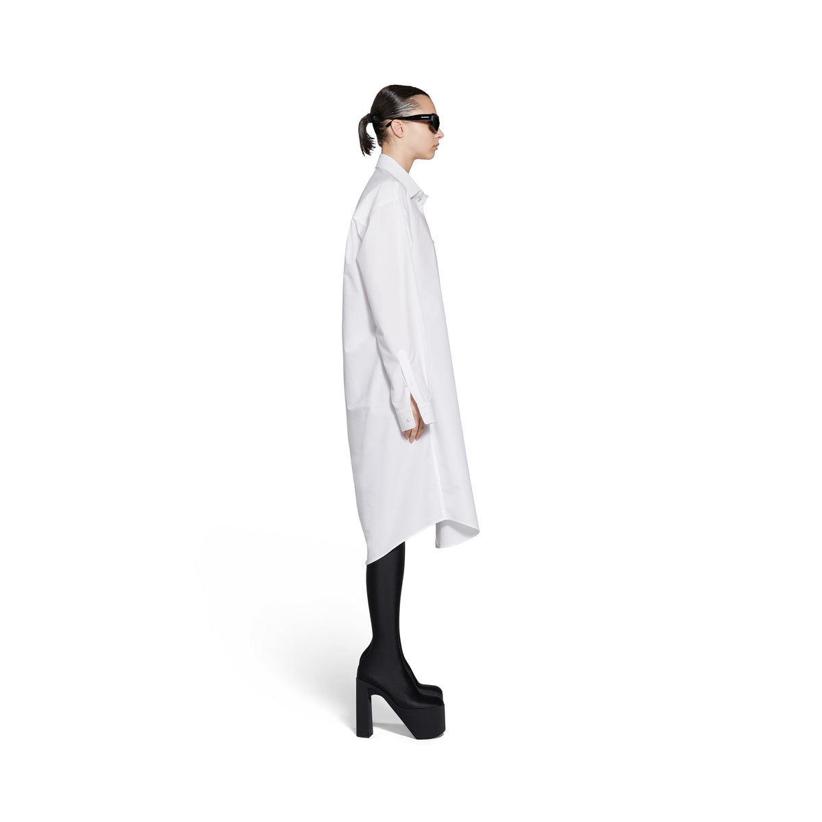 Hourglass Shirt Dress - White
