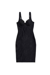 Allover Logo Lingerie black Dress - Black