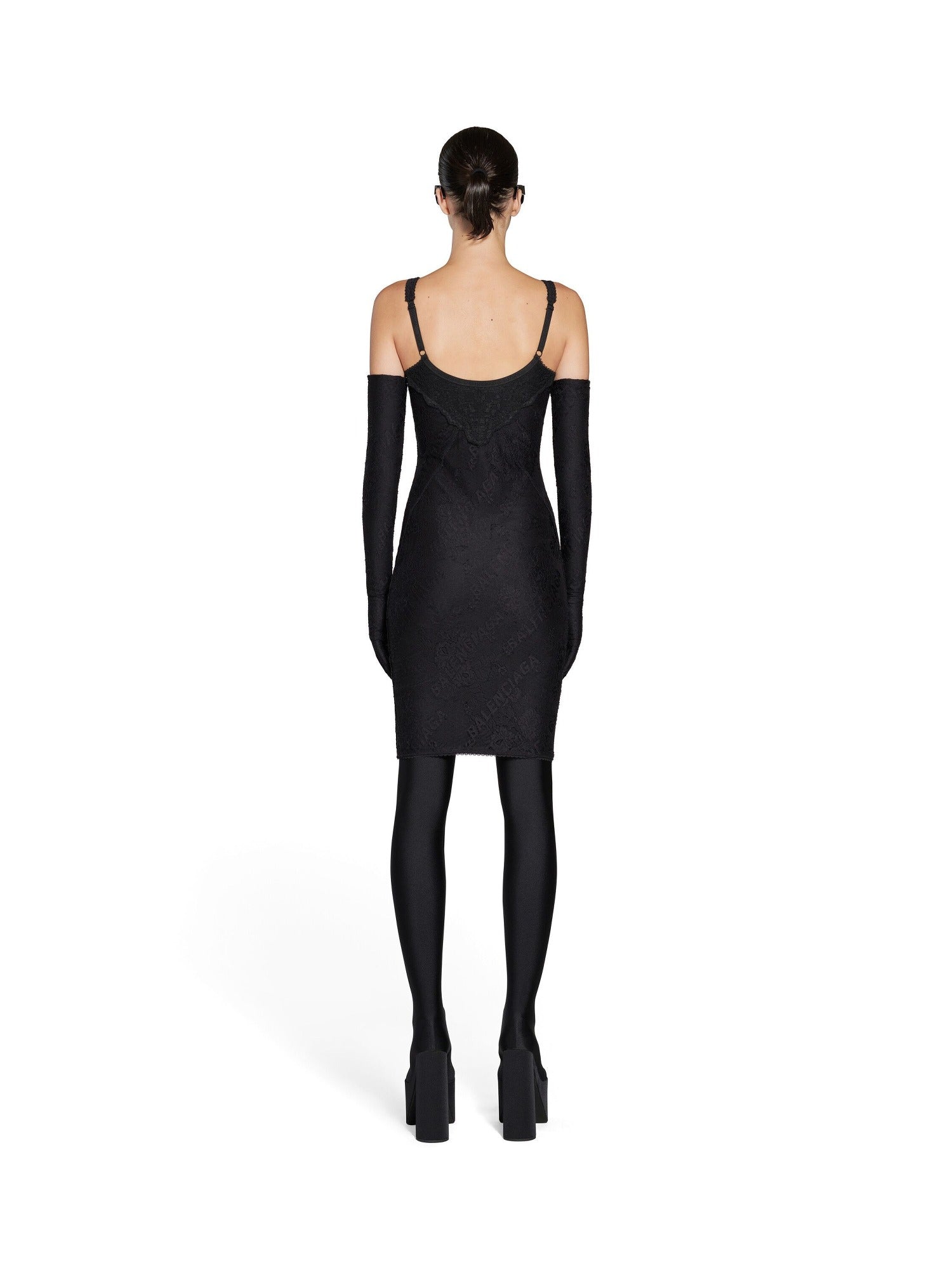 Allover Logo Lingerie black Dress - Black