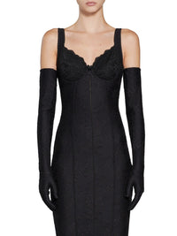 Allover Logo Lingerie black Dress - Black