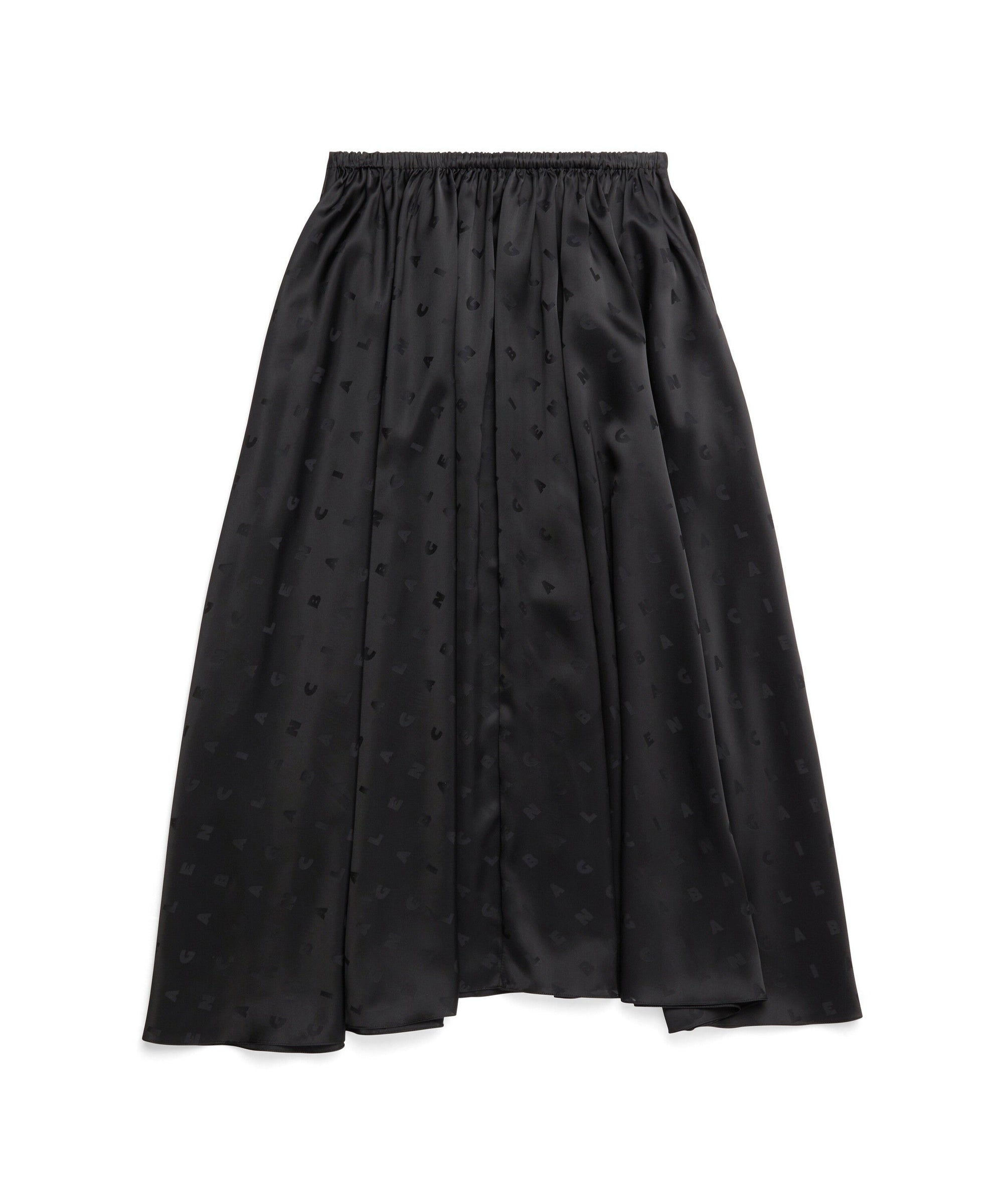 Logo Letters All Over Elastic Skirt - Black