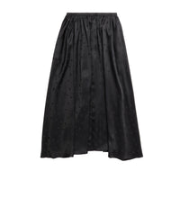 Logo Letters All Over Elastic Skirt - Black