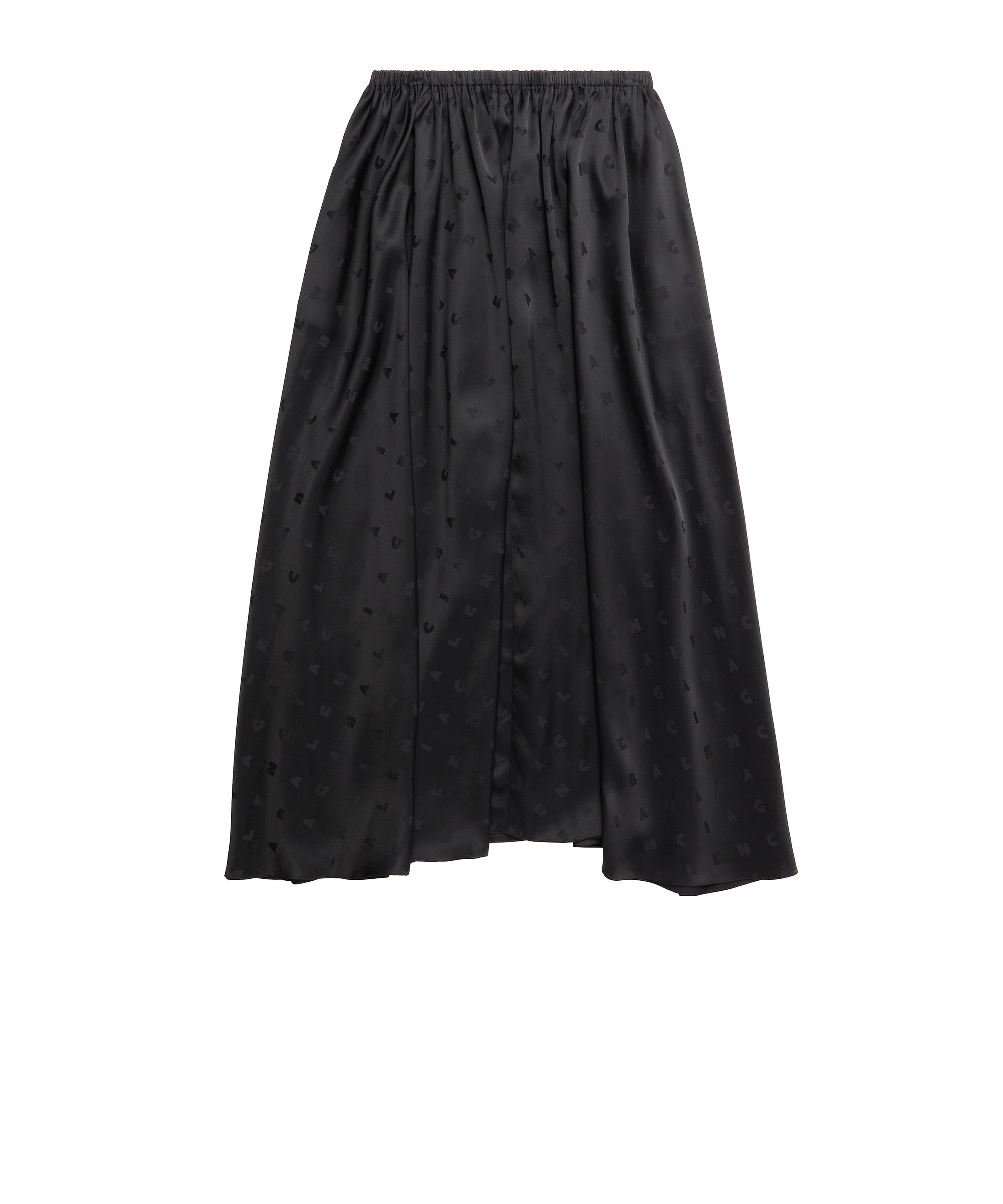 Logo Letters All Over Elastic Skirt - Black