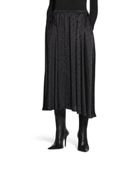 Logo Letters All Over Elastic Skirt - Black