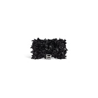 Hourglass Wallet On Chain With Satin Bows - Black