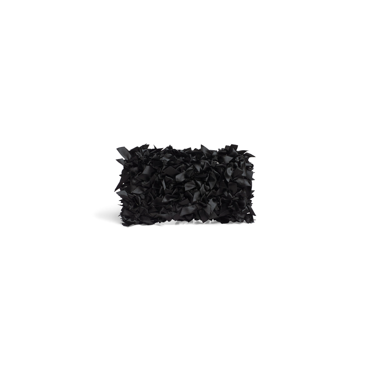 Hourglass Wallet On Chain With Satin Bows - Black