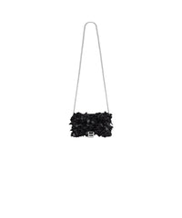 HOURGLASS / Hourglass Wallet On Chain With Satin Bows - Black