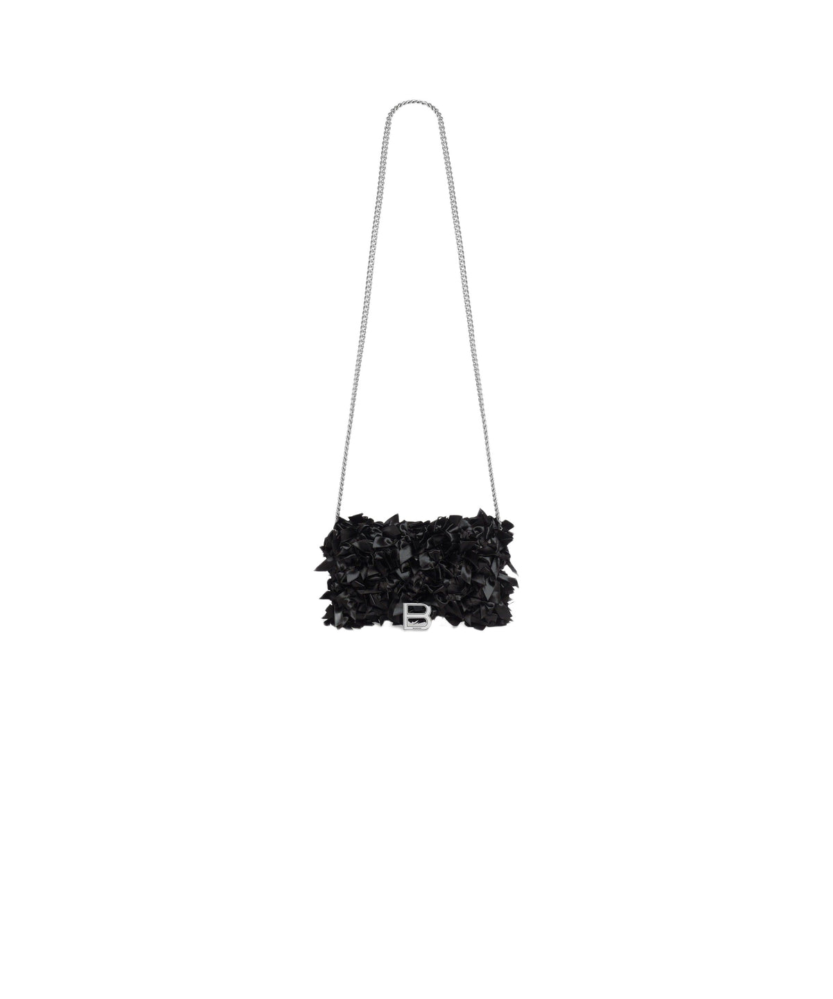 HOURGLASS / Hourglass Wallet On Chain With Satin Bows - Black