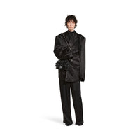 Hourglass Wallet On Chain With Satin Bows - Black