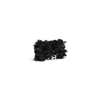 Hourglass Wallet On Chain With Satin Bows - Black