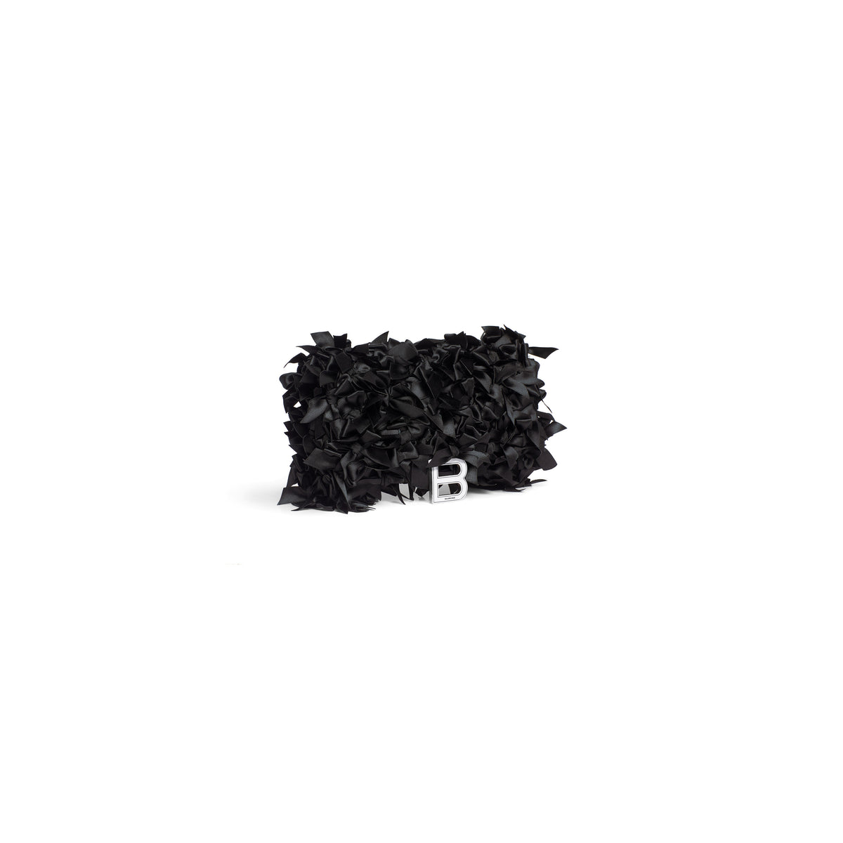 Hourglass Wallet On Chain With Satin Bows - Black