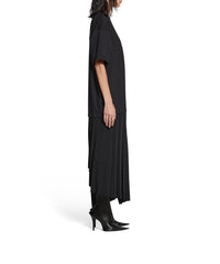 Political Campaign Pleated T-Shirt Dress - Black