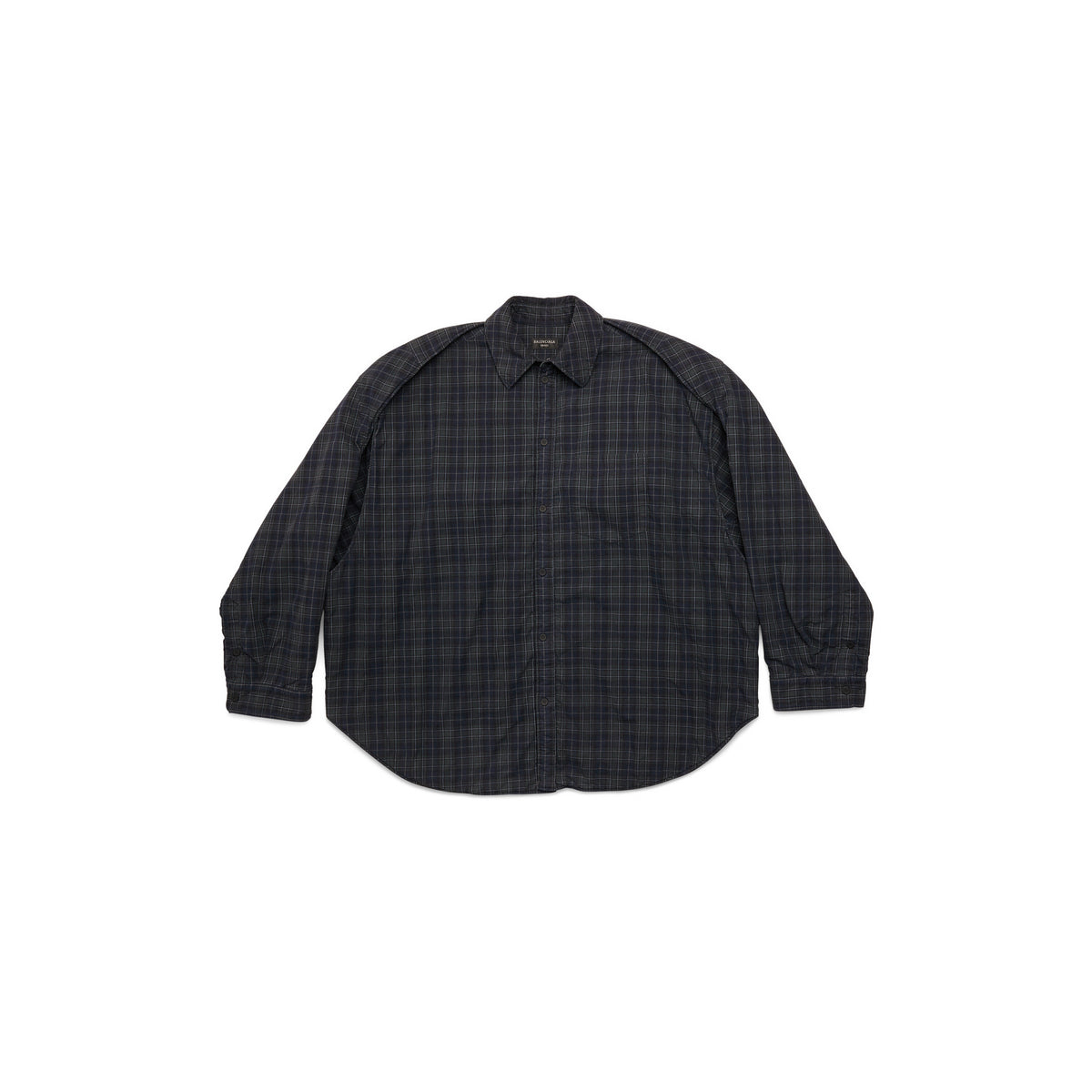 Detachable Sleeves Shirt Large Fit - Grey & Khaki Overdyed