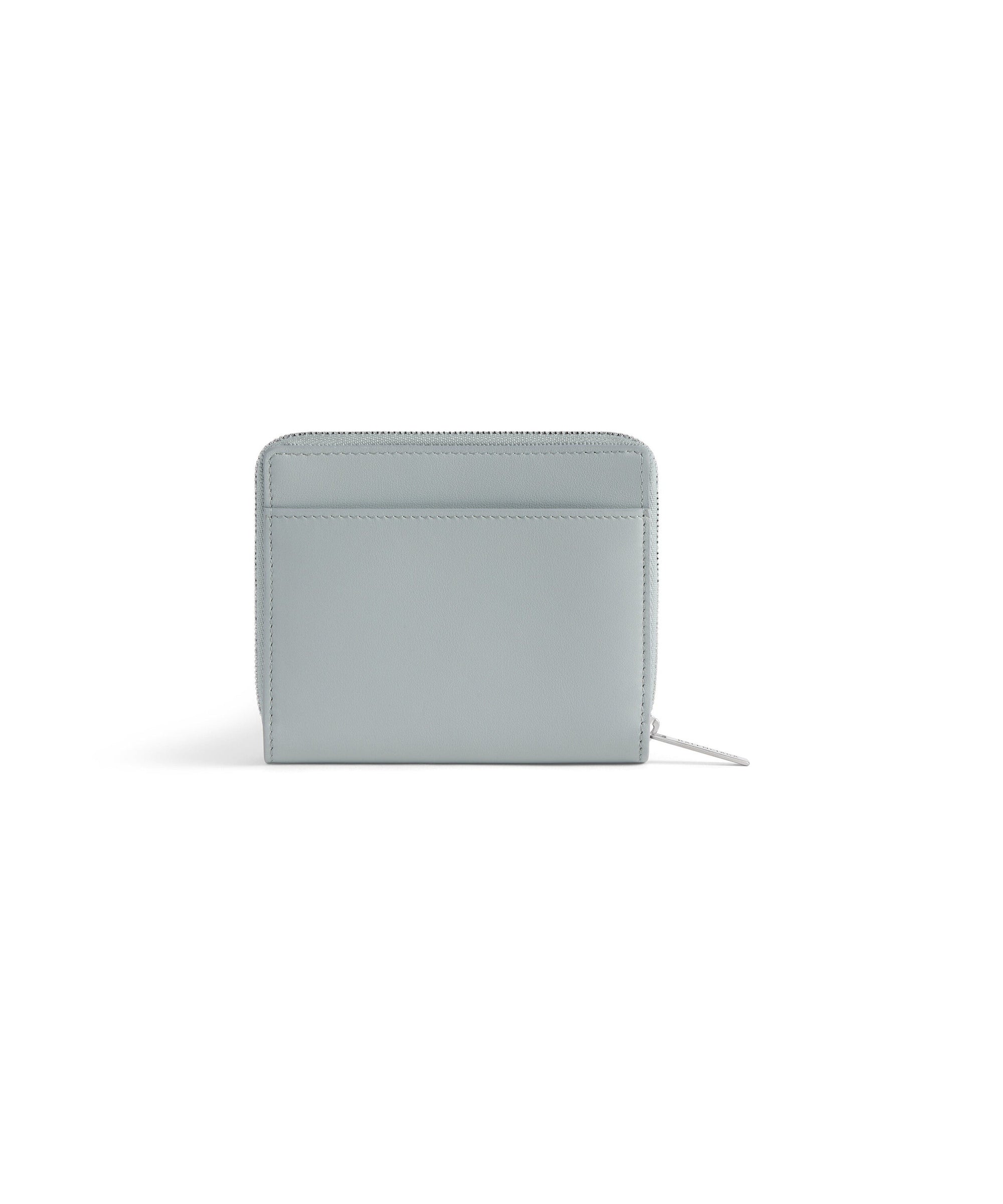 Envelope Compact Wallet With Flap - Ash Blue & Nacre
