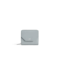 Envelope Compact Wallet With Flap - Ash Blue & Nacre