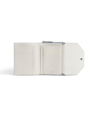 Envelope Compact Wallet With Flap - Ash Blue & Nacre