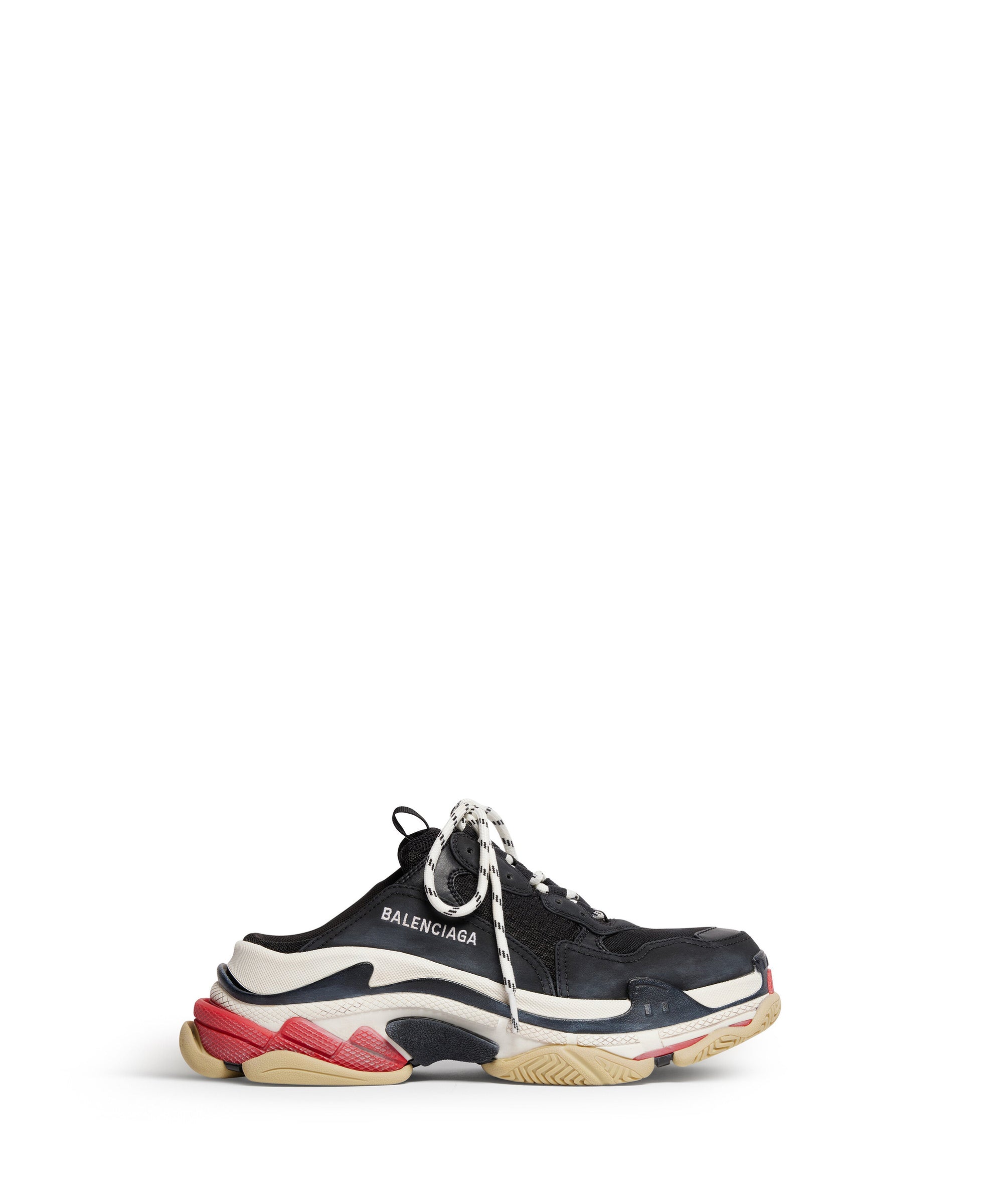Triple S Mules - Black & White & Red