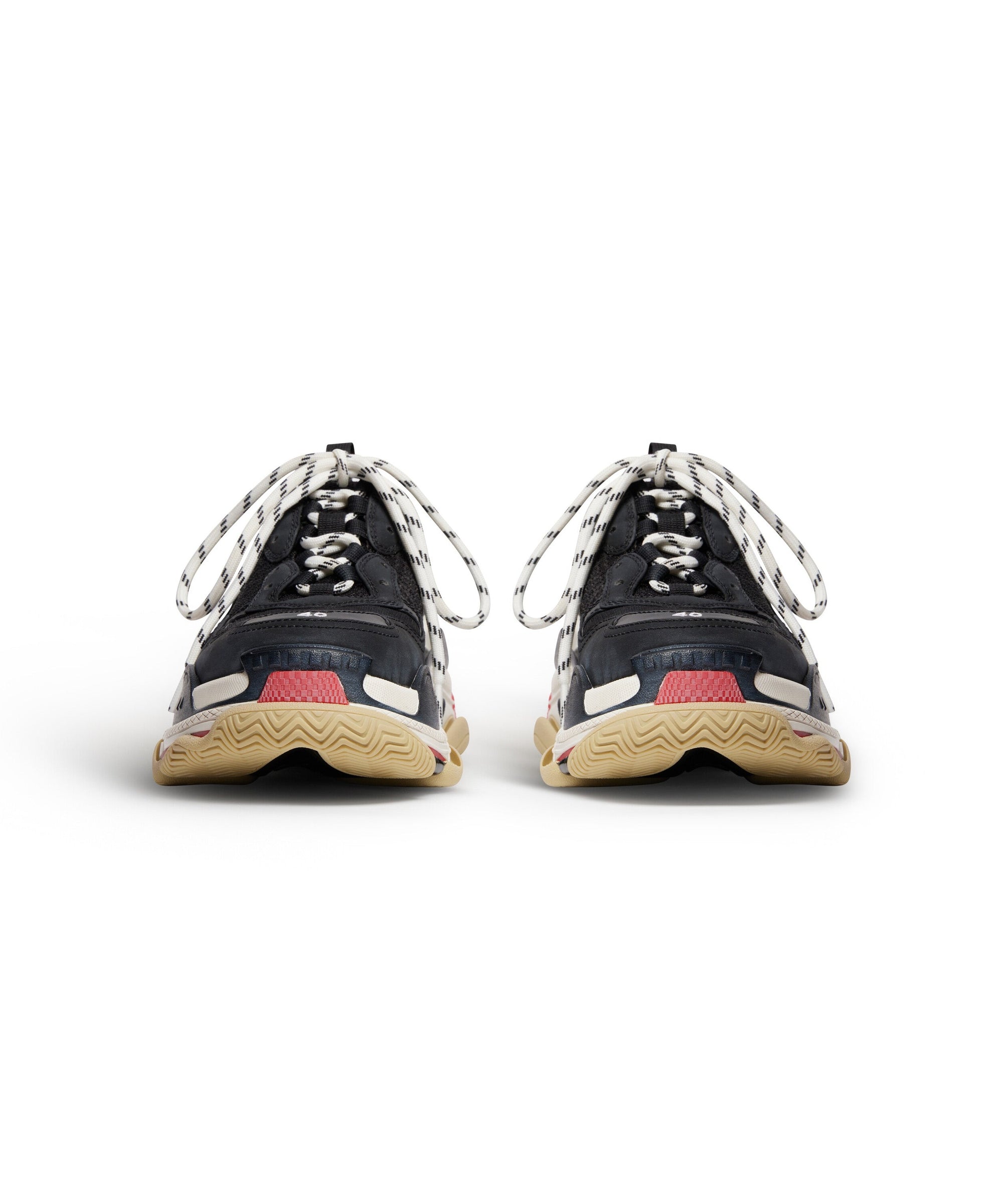 Triple S Mules - Black & White & Red