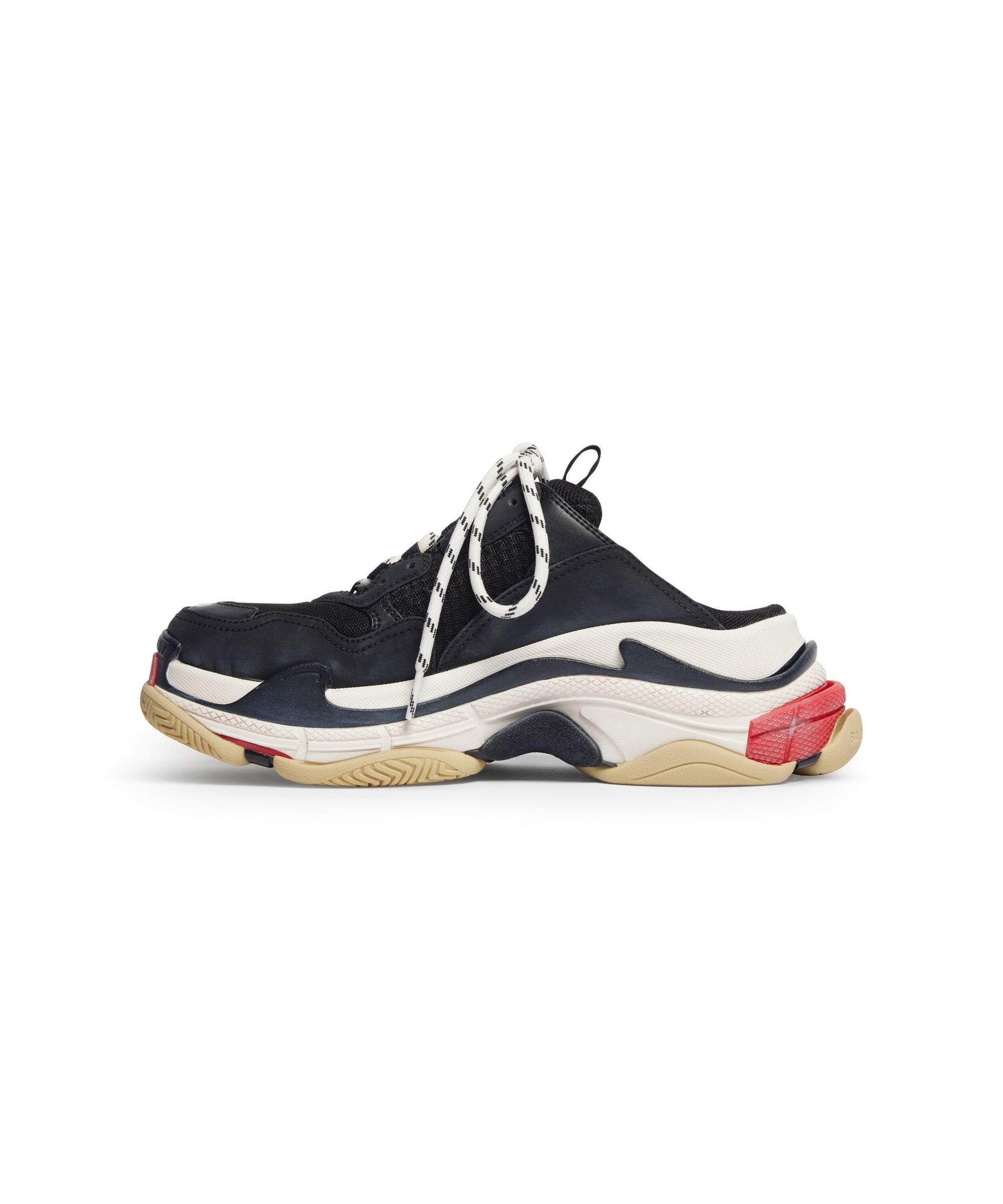 Triple S Mules - Black & White & Red