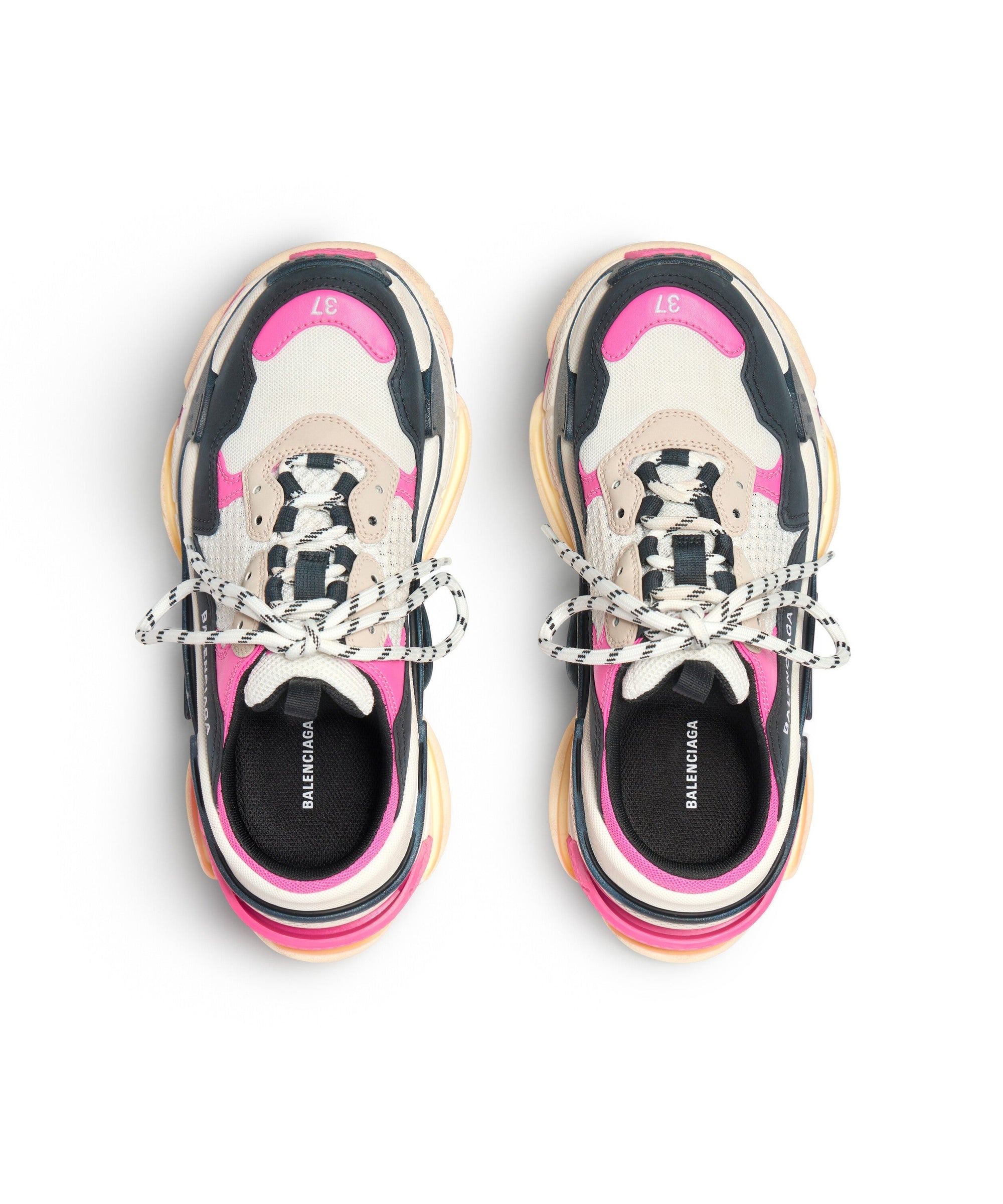 Triple S Mules - White & Pink & Black