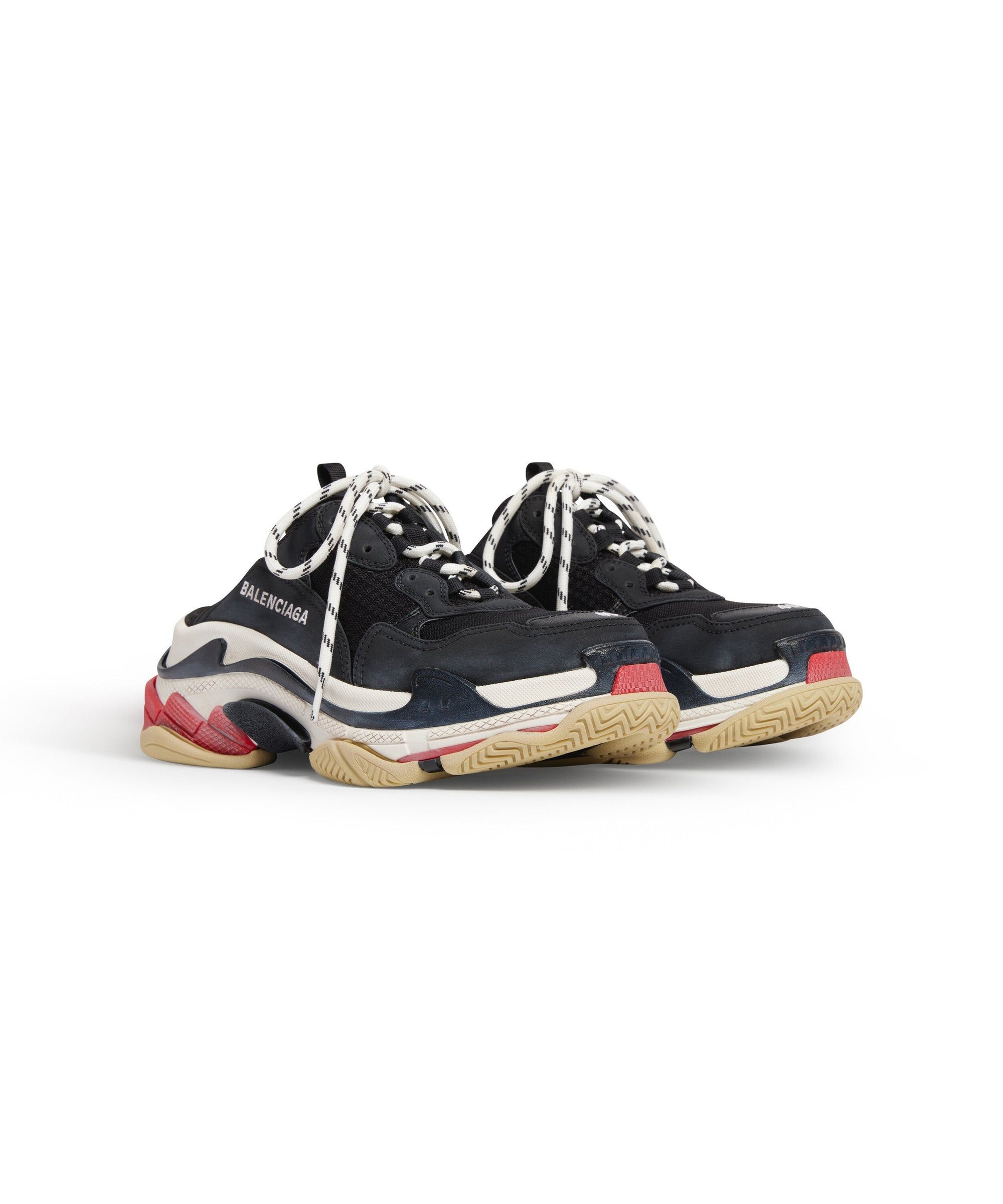 Triple S Mules - Black & White & Red