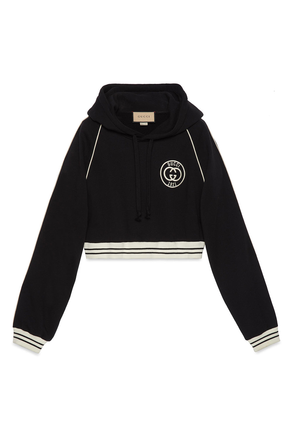 L/S Crop black & mystic white Sweater - Black & Mystic White
