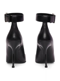 Punk Ankle Strap black & argento Pumps - Black & Argento