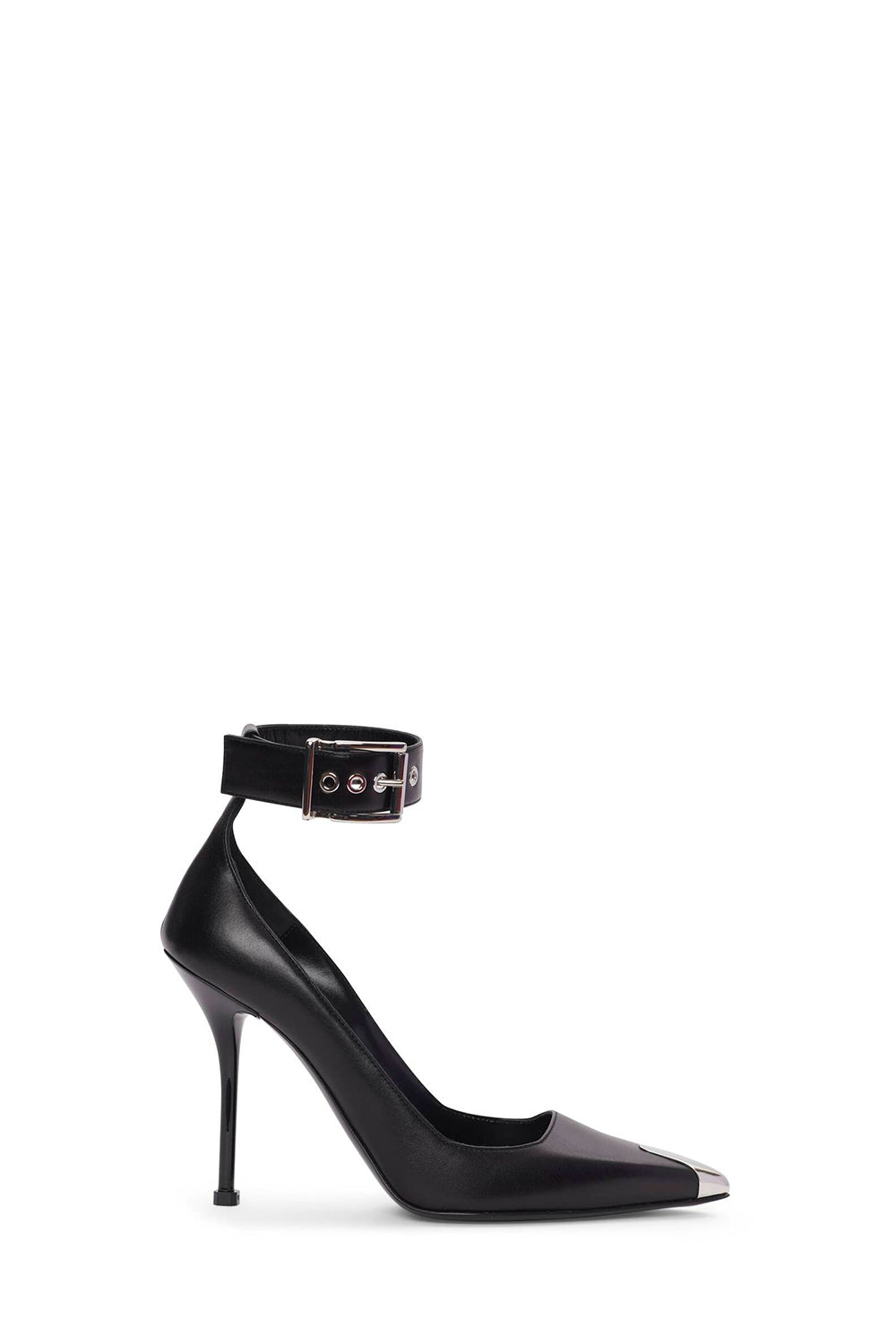 Punk Ankle Strap black & argento Pumps - Black & Argento