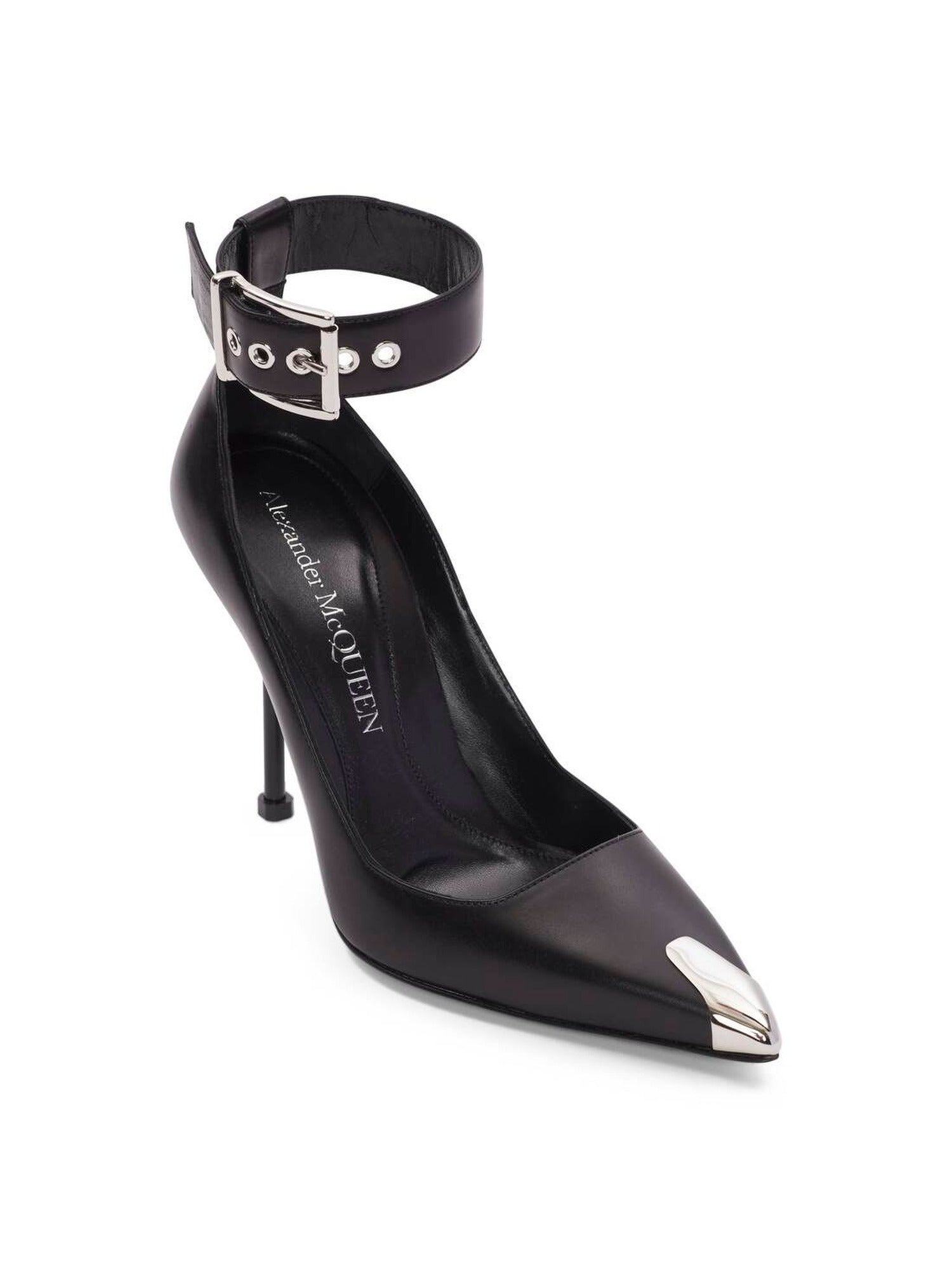 Punk Ankle Strap black & argento Pumps - Black & Argento