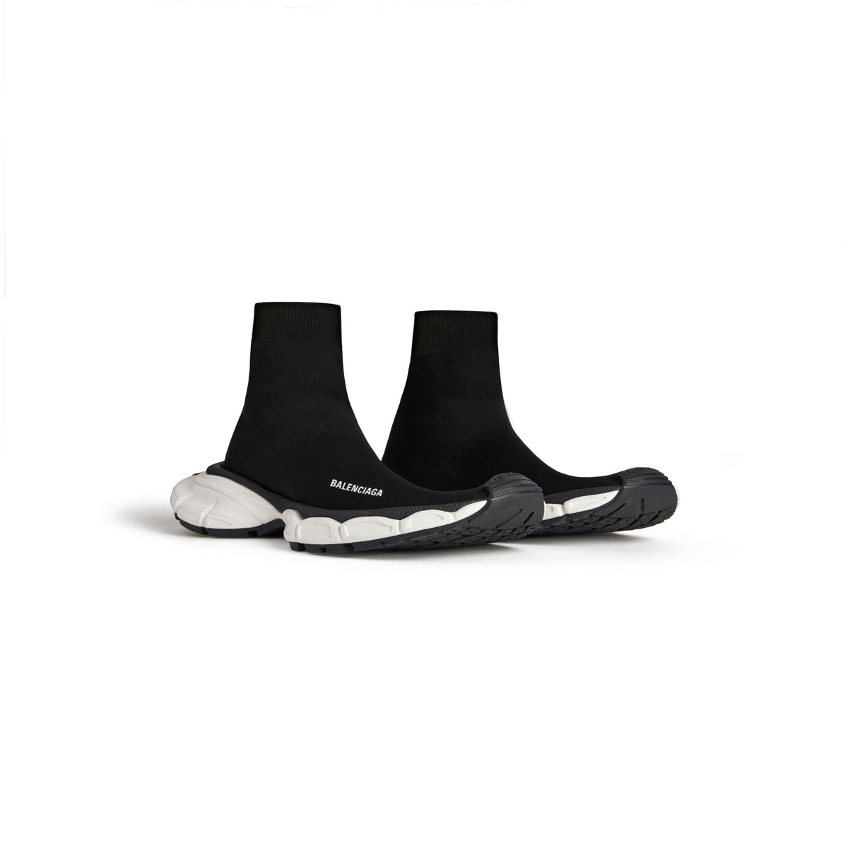3XL Sock Recycled Knit Sneakers - Black & White