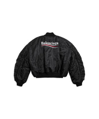 Political Campaign Varsity Jacket - Black