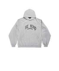 Be Kind Round Hoodie Oversized - Heather Grey & Black