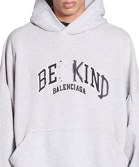 Be Kind Round Hoodie Oversized - Heather Grey & Black