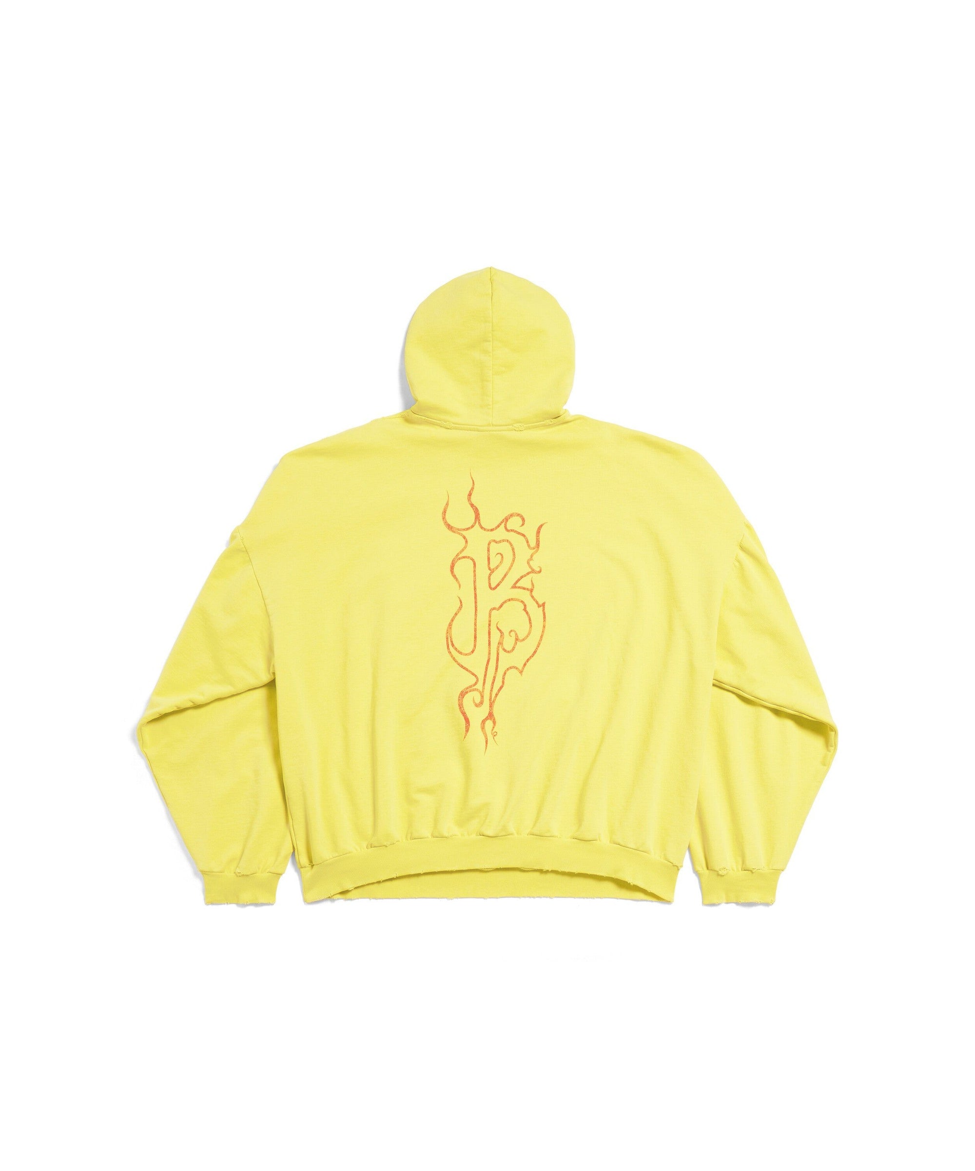 Darkwave Round Hoodie Oversized - Yellow & Red