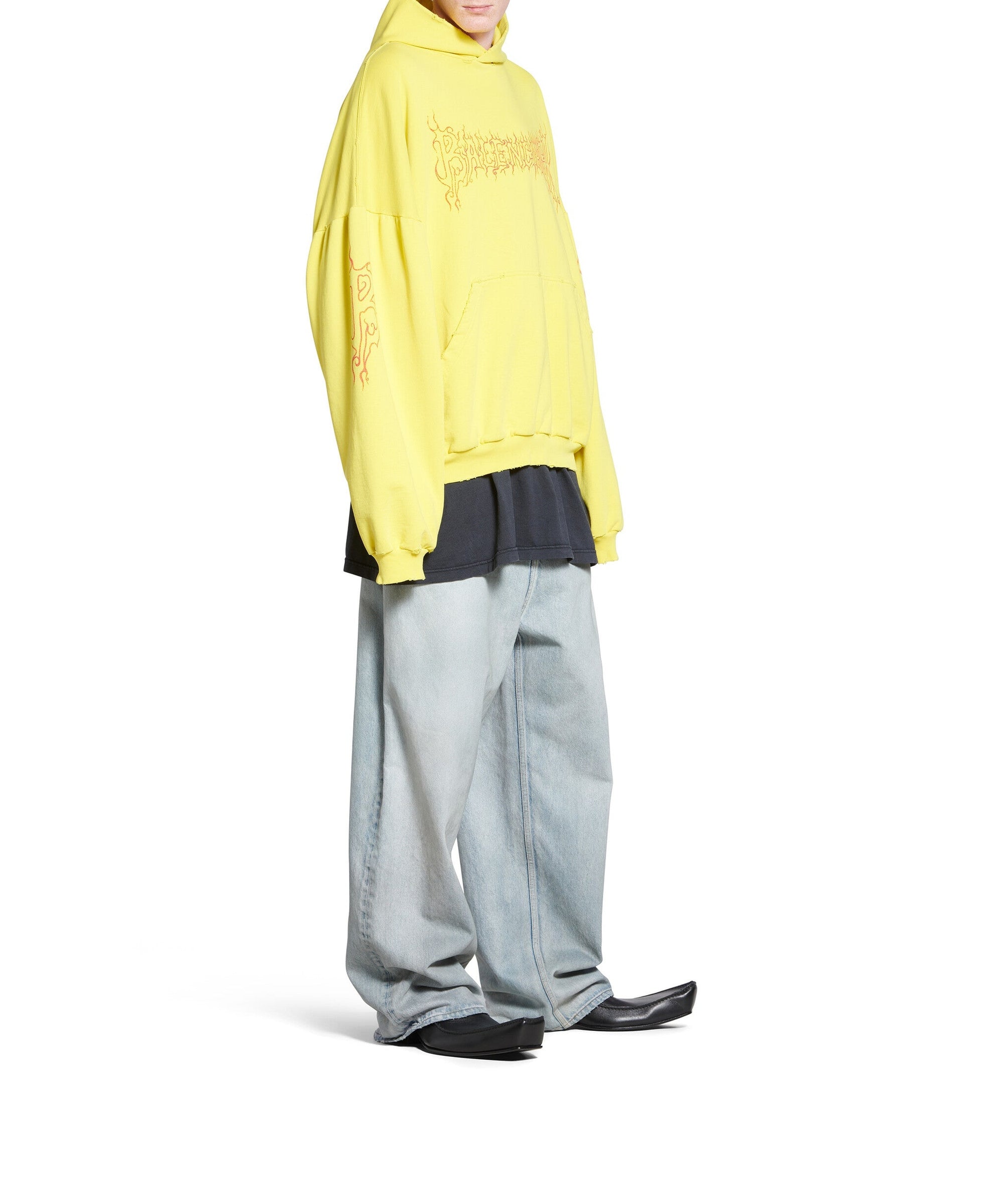 Darkwave Round Hoodie Oversized - Yellow & Red