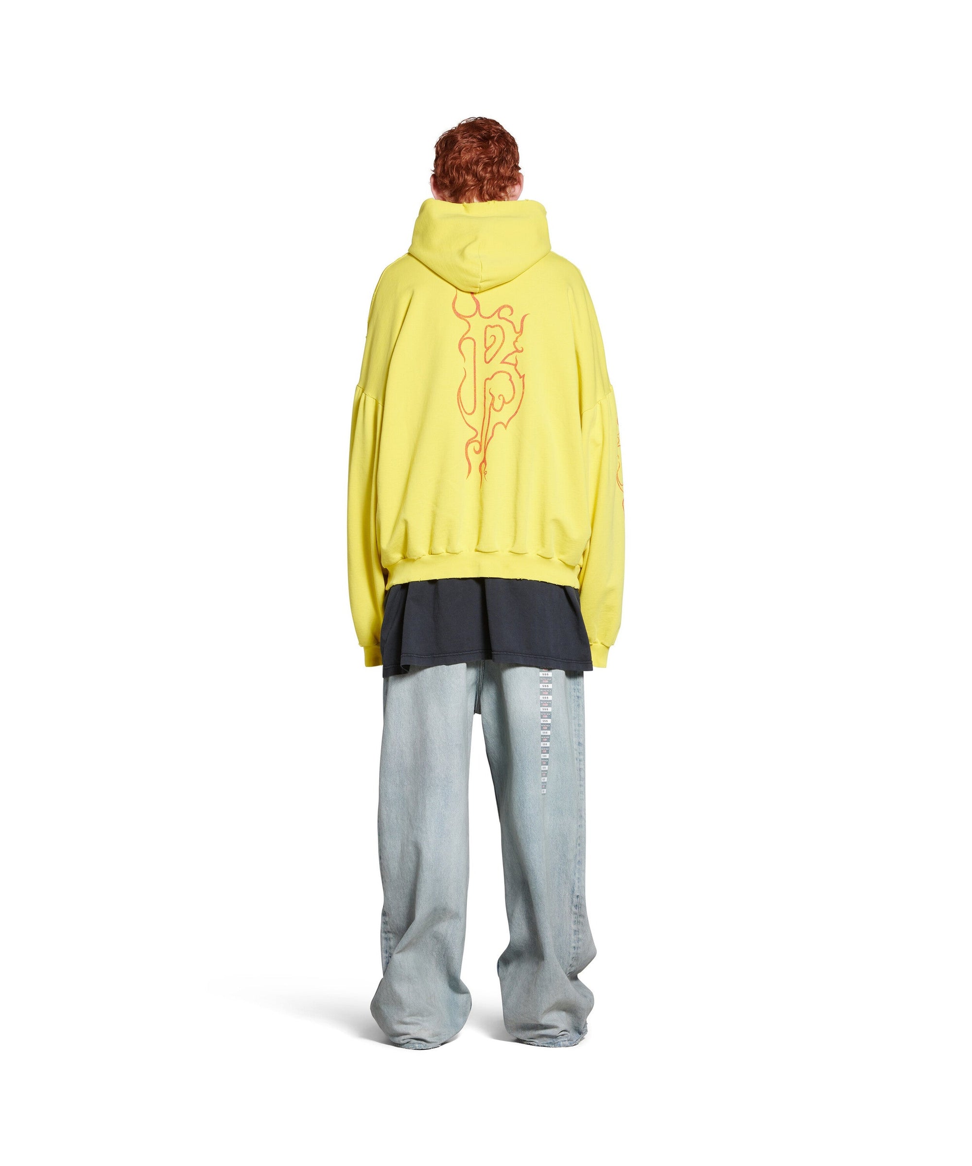 Darkwave Round Hoodie Oversized - Yellow & Red