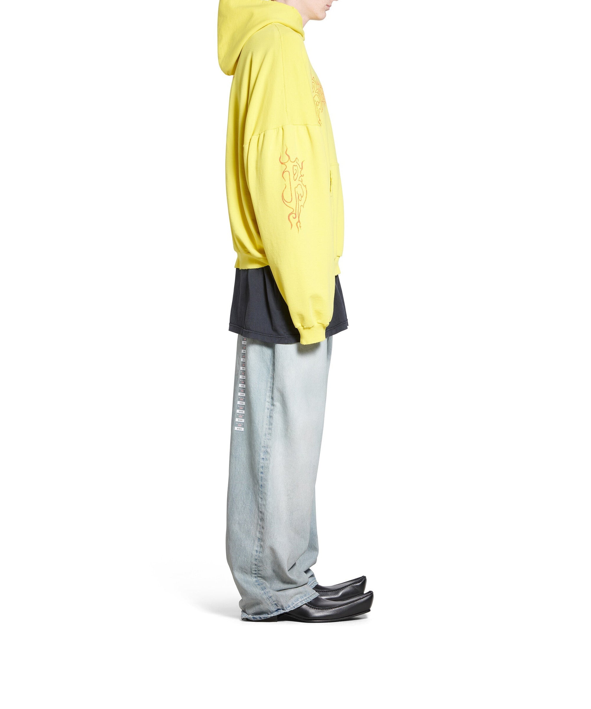 Darkwave Round Hoodie Oversized - Yellow & Red