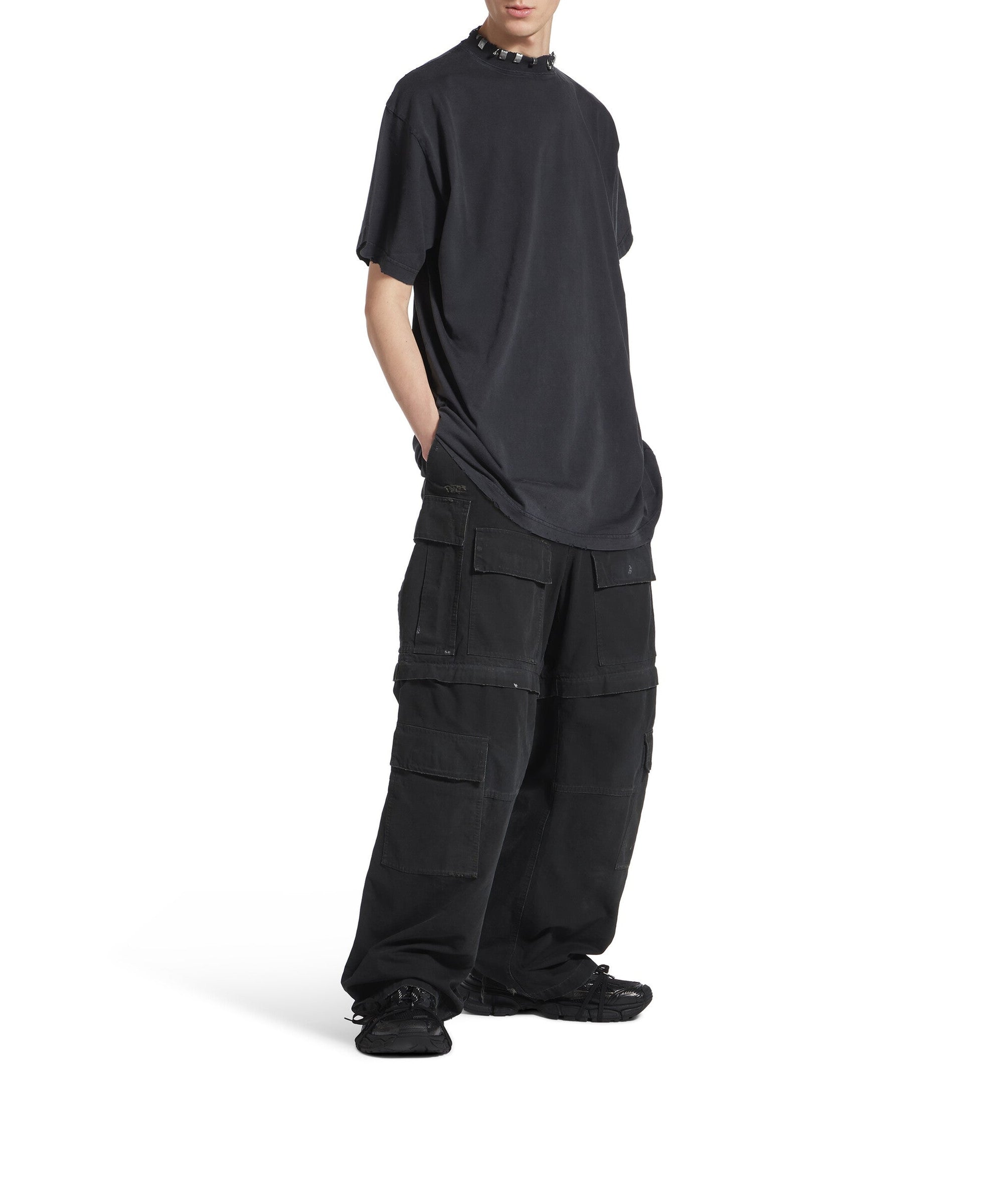 Pierced T-Shirt Oversized - Washed Black