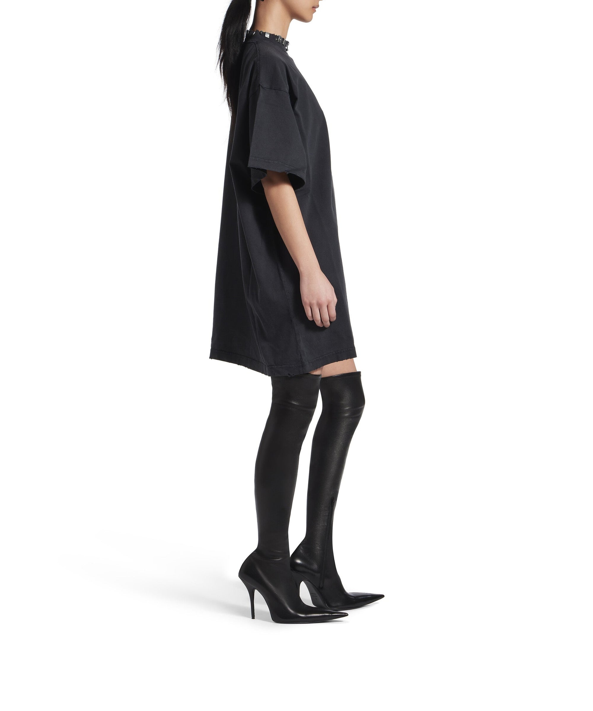 Pierced T-Shirt Oversized - Washed Black