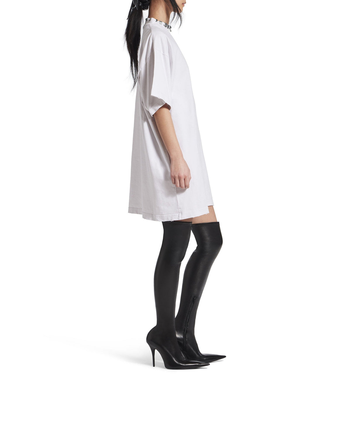 Pierced T-Shirt Oversized - White