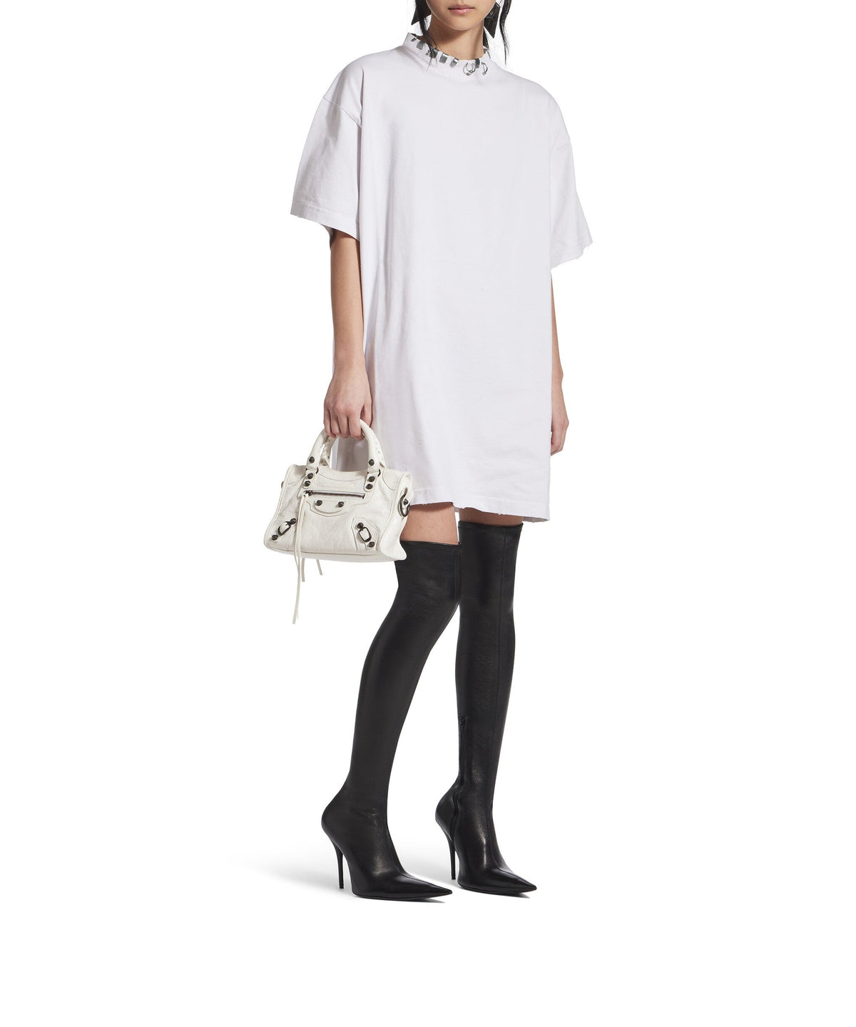 Pierced T-Shirt Oversized - White