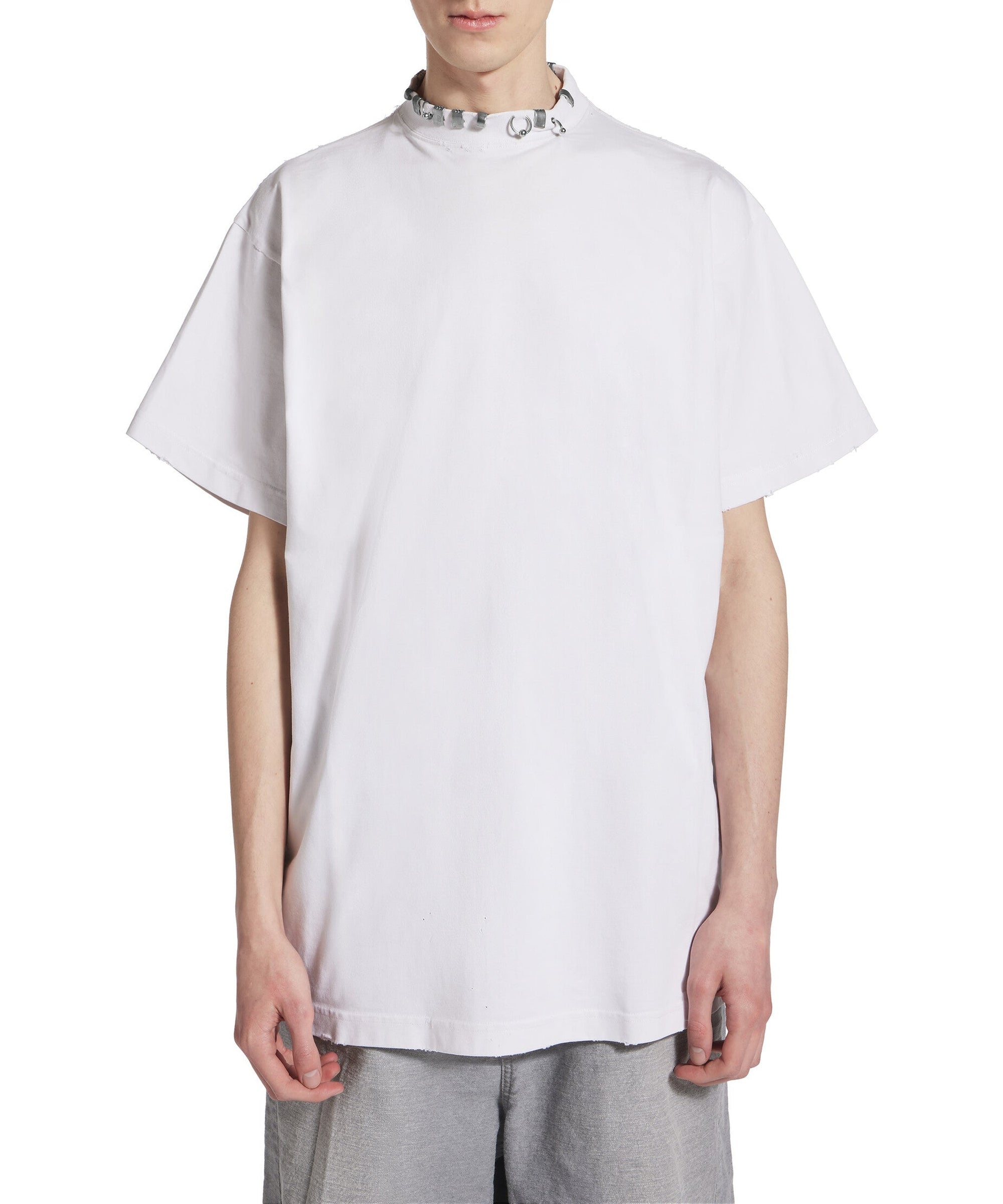 Pierced T-Shirt Oversized - White