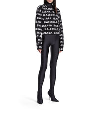Bal Horizontal Allover Cropped Sweater - Black & White