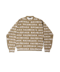 Bal Horizontal Allover Sweater - Dark Beige & White