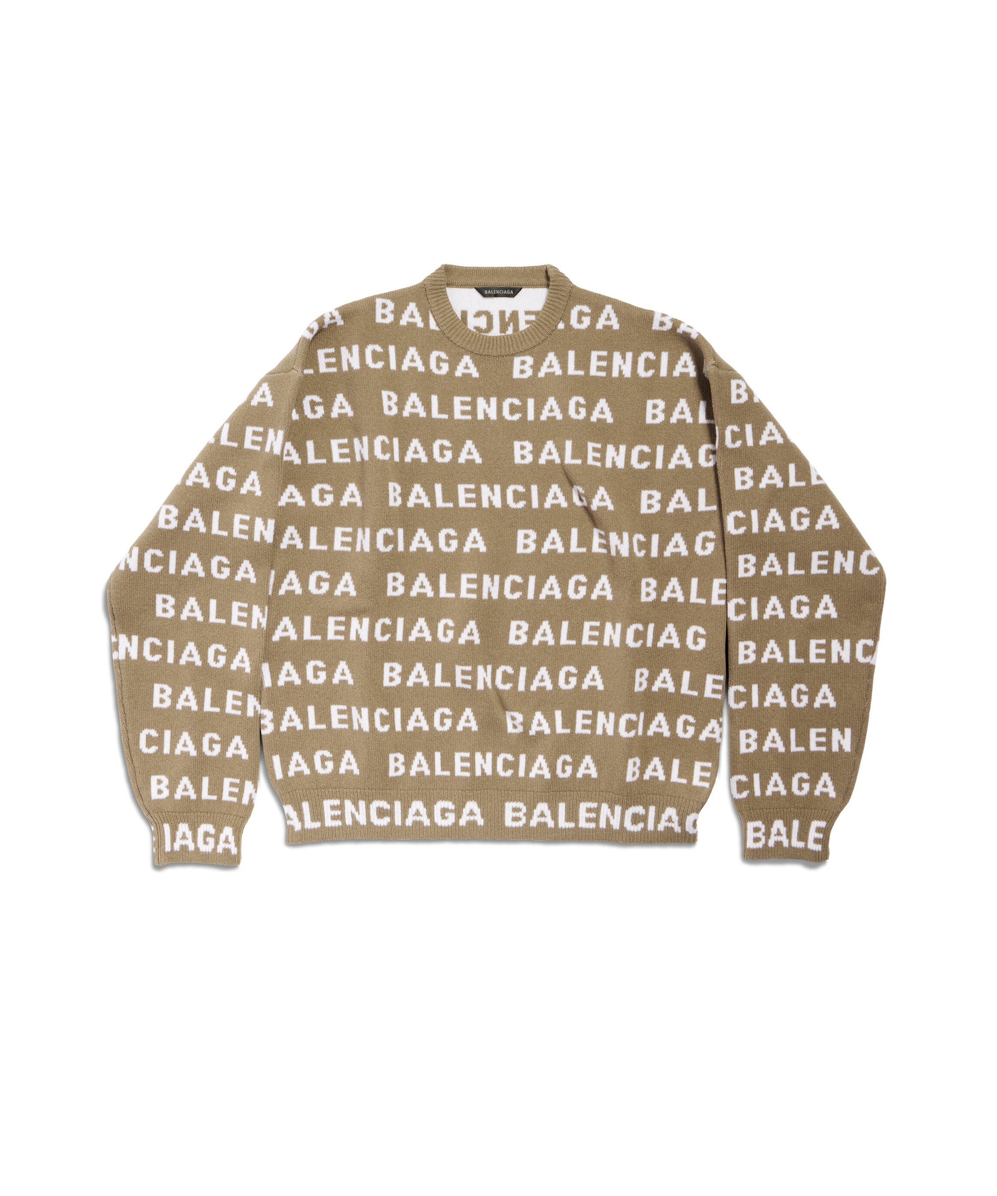 Bal Horizontal Allover Sweater - Dark Beige & White