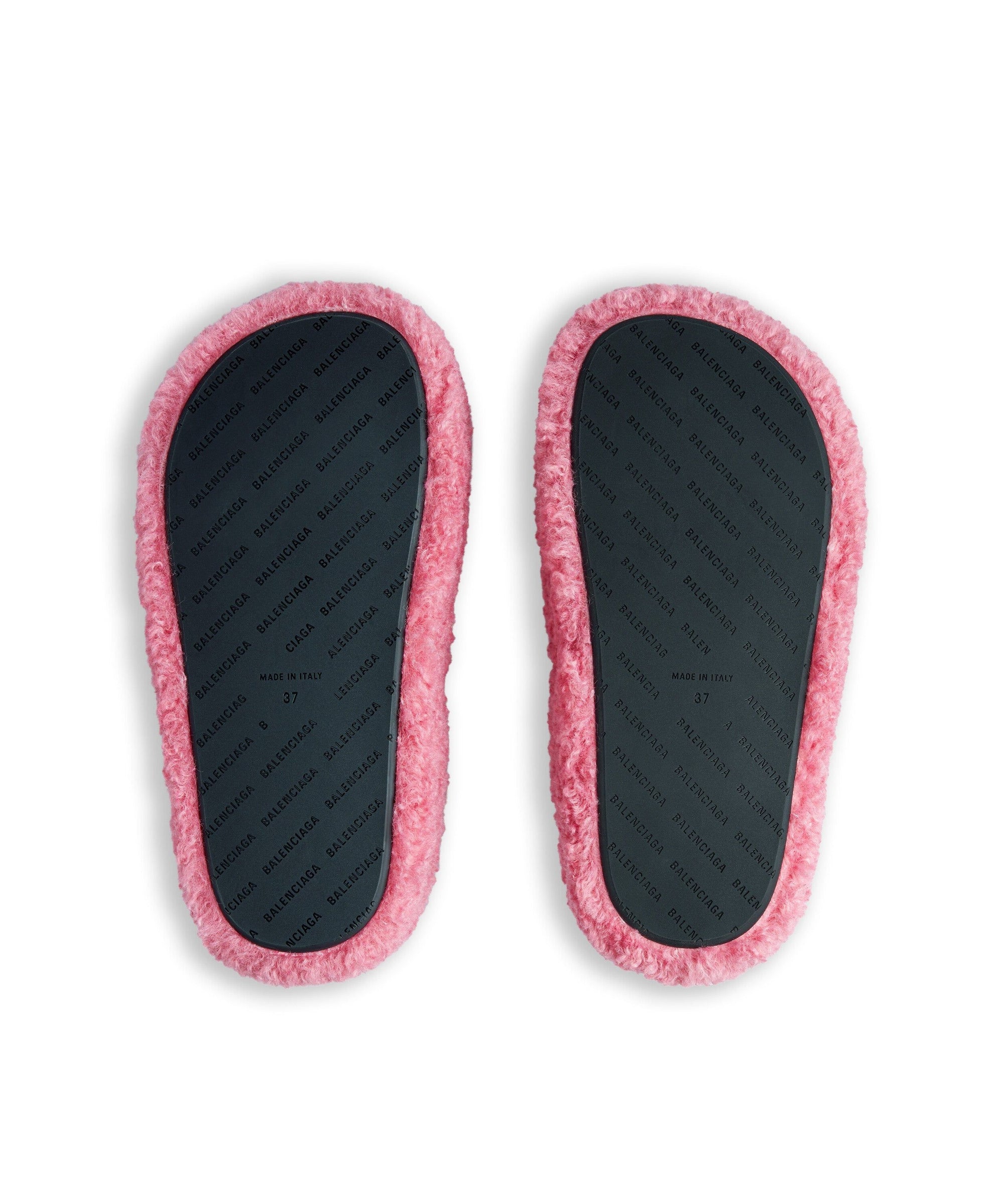 Furry Platform Sandals - Sweet Pink & Bian & Blu