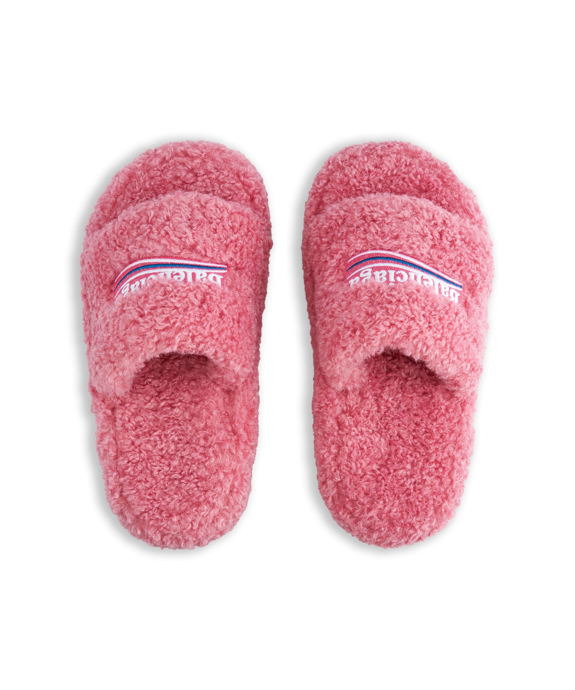Furry Platform Sandals - Sweet Pink & Bian & Blu