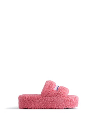 Furry Platform Sandals - Sweet Pink & Bian & Blu